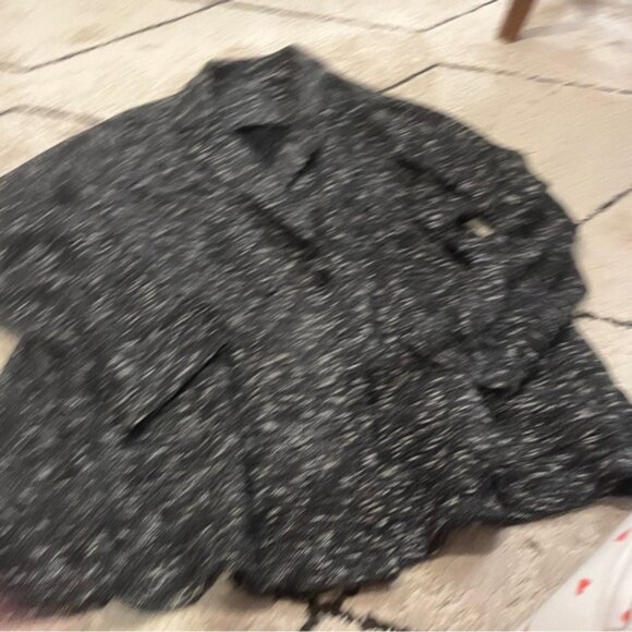 Eileen Fisher Charcoal and White Knit double breasted jacket 3X - Picture 5 of 7